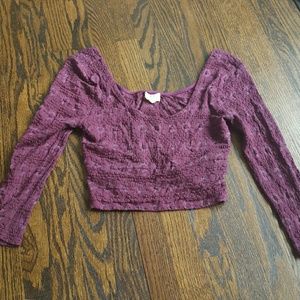 Mauve lace crop top